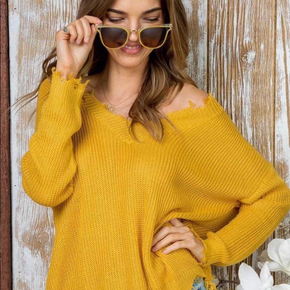 Fate Distressed Relaxed Fit Sweater